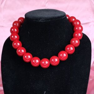 Elegant Red Beaded Necklace